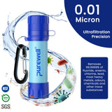 Purewell Personal Water Filtration Straw Emergency Survival Gear Water Purifier for Camping Hiking Climbing Backpacking(2pcs) Purewell