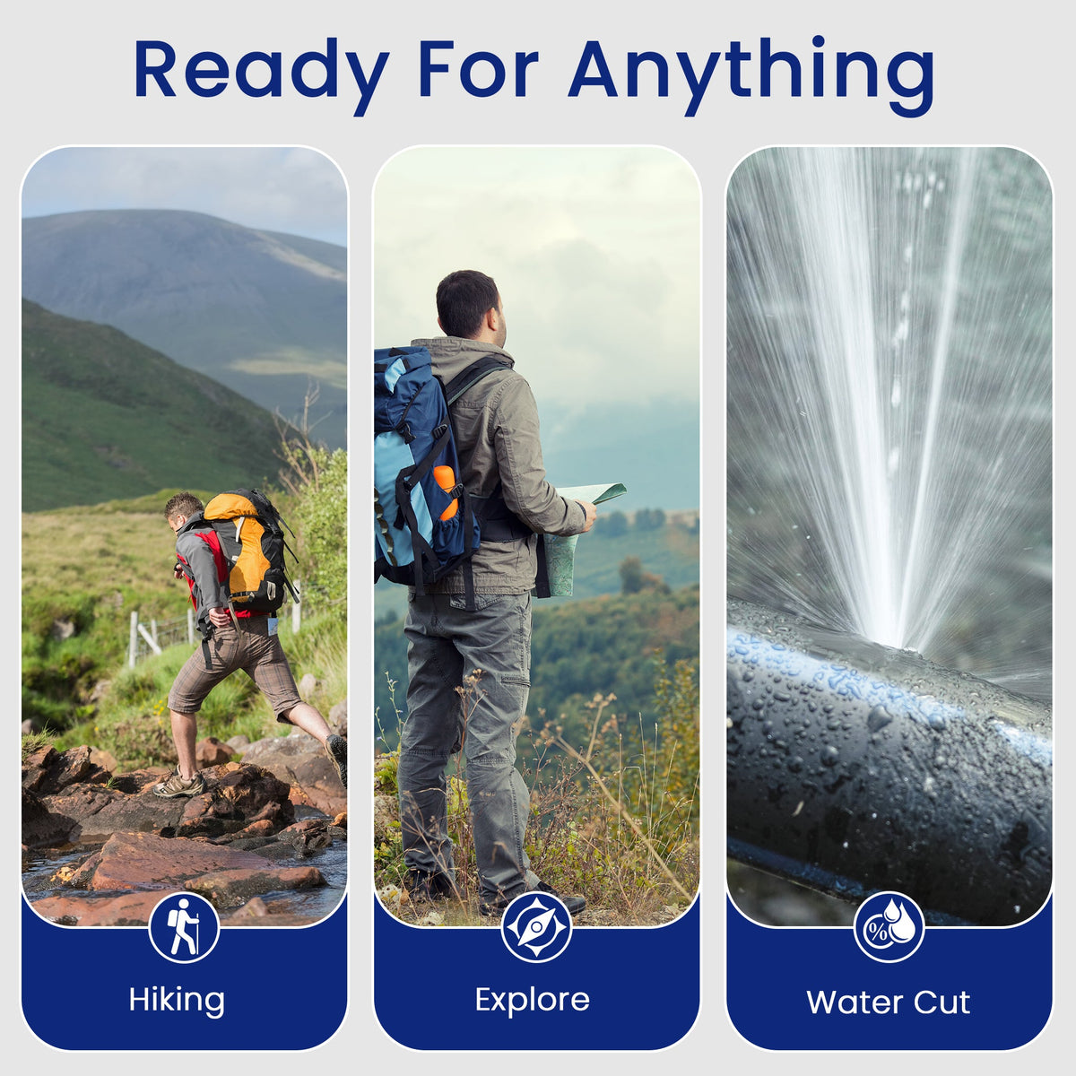 Purewell Personal Water Filtration Straw Emergency Survival Gear Water Purifier for Camping Hiking Climbing Backpacking(2pcs) Purewell