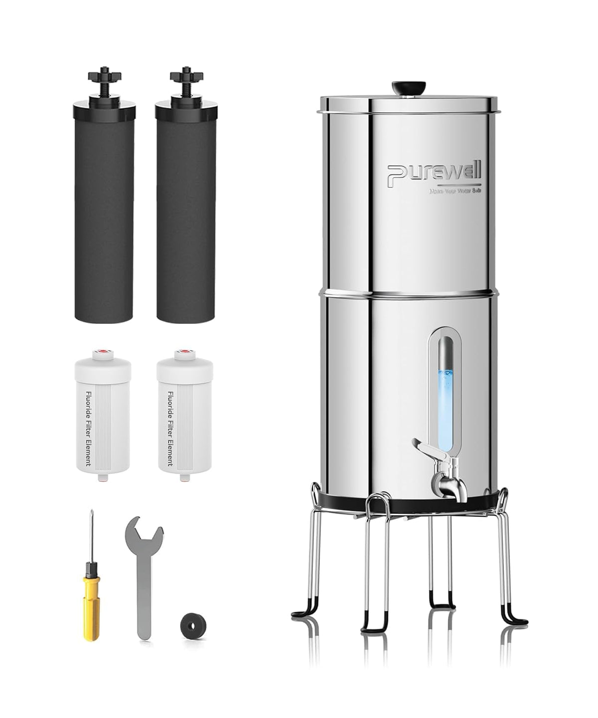 K Series Countertop Gravity Water Filter System 1.5 Gallon(UK) Purewell
