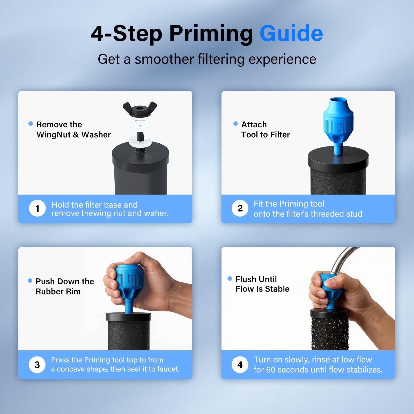 Automatic Faucet Priming Tool for Gravity Water Filters Purewell