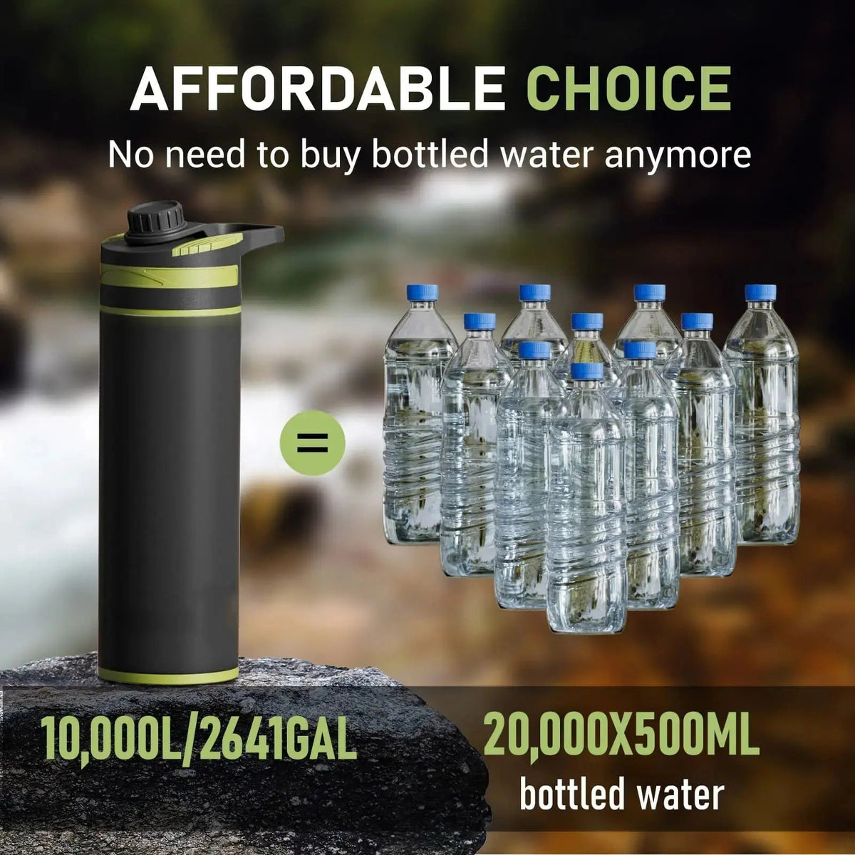 Portable Press Water Filter Bottle(WL) Purewell
