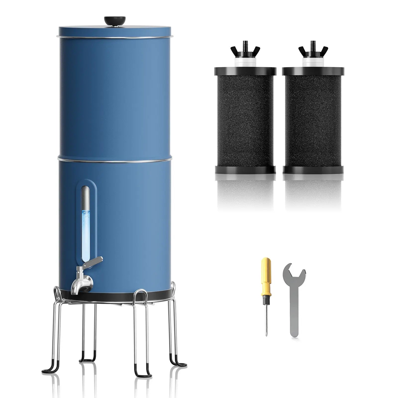 Purewell-2.9 Gallons Système de filtration d'eau avec 3 éléments noirs,  Gravité Purificateurs d'eau、Gros Filtre eau， pour les familles, les hôtels  et le camping : : Cuisine et Maison