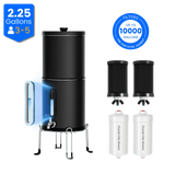 Purewell® – K Series - Multicolor 2.25 Gallons 304 Stainless Steel Gravity-fed Water Filter System with Water Level Window, NSF Certified Purewell