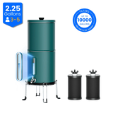 Purewell® – K Series - Multicolor 2.25 Gallons 304 Stainless Steel Gravity-fed Water Filter System with Water Level Window, NSF Certified Purewell