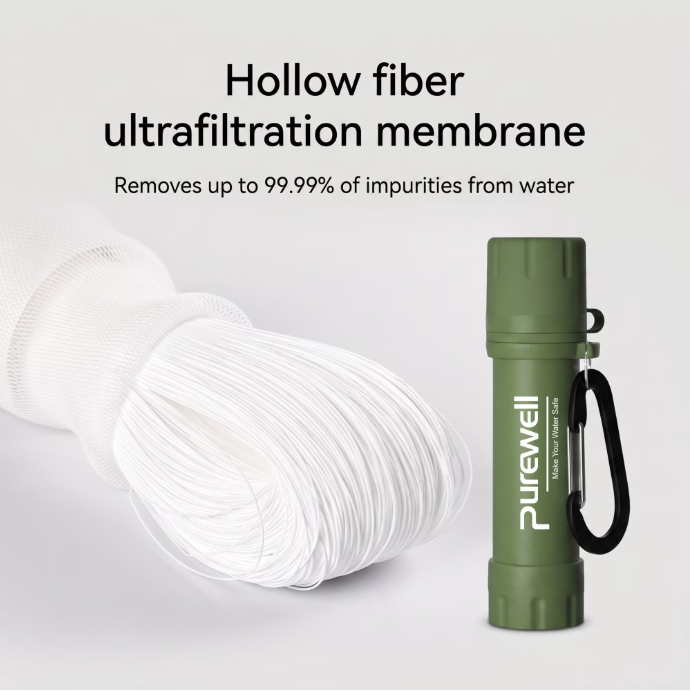Purewell Personal Water Filtration Straw Emergency Survival Gear Water Purifier for Camping Hiking Climbing Backpacking(2pcs) Purewell