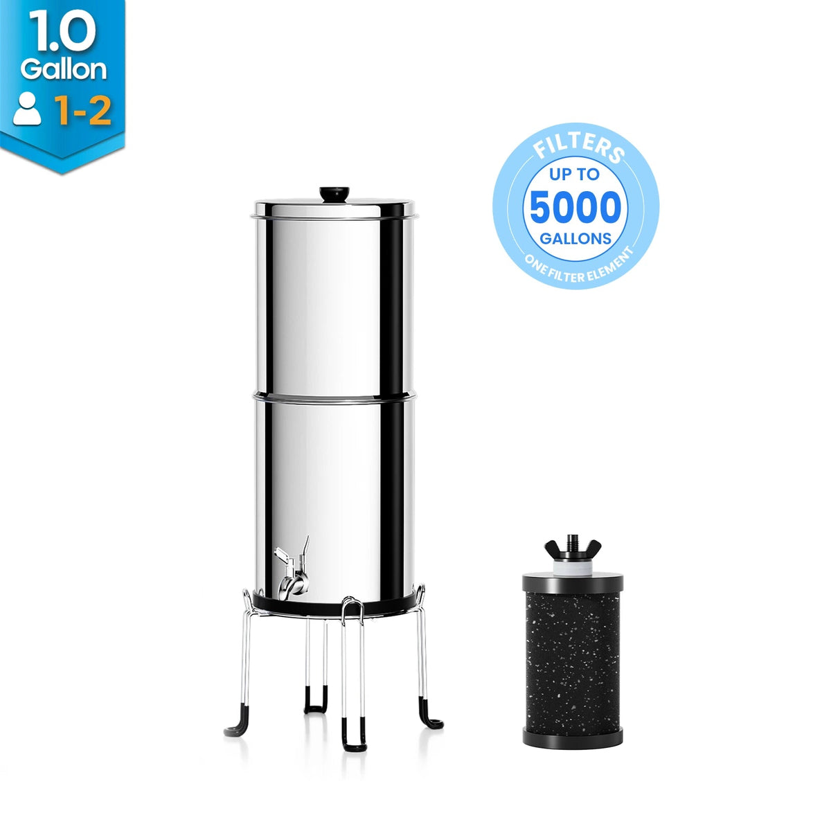 Purewell Portable Gravity Water Filter 1 gal - Front View