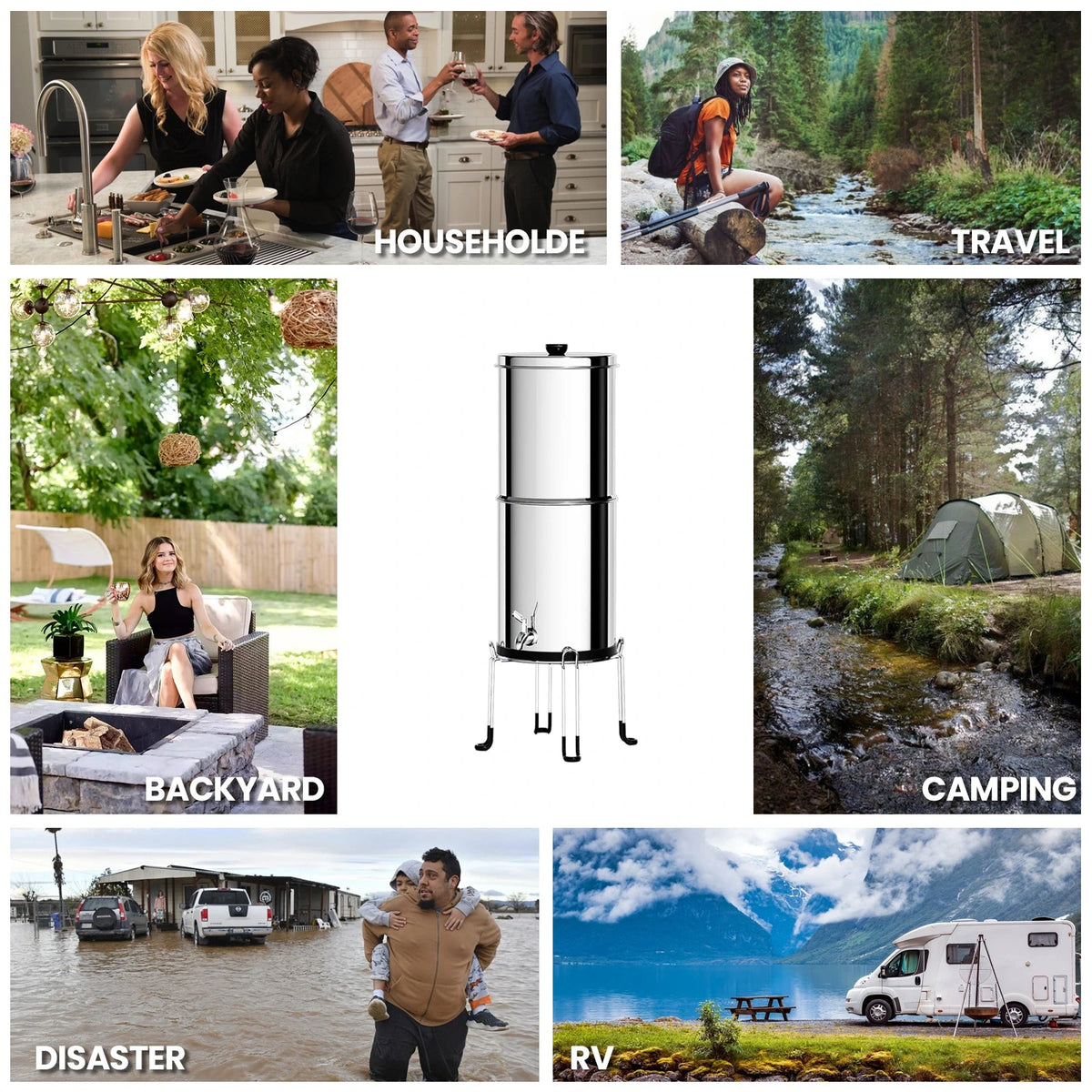 Purewell Portable Gravity Water Filter 1 gal - Side View