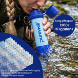 Purewell Personal Water Filtration Straw Emergency Survival Gear Water Purifier for Camping Hiking Climbing Backpacking(2pcs) Purewell