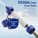 Purewell Personal Water Filtration Straw Emergency Survival Gear Water Purifier for Camping Hiking Climbing Backpacking(2pcs) Purewell