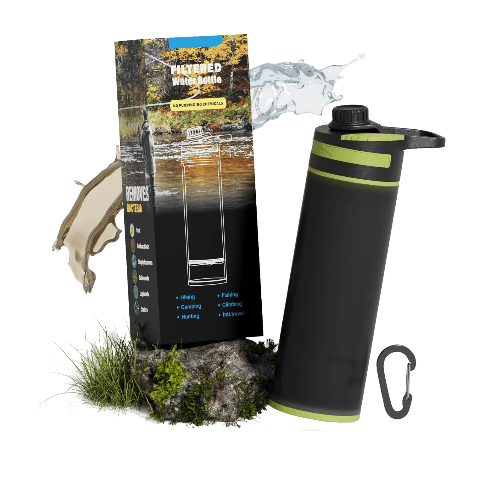 Authorized - SurviMate® 27oz Pressing Filtered Water Bottle with