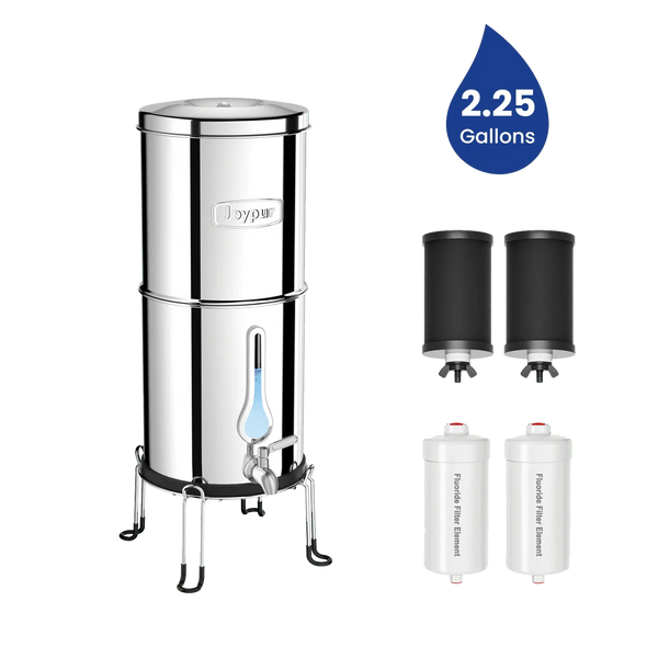 Authorized - Joypur® 2.25 Gallons Gravity Water Filter System - Waterdrop Shape Water Level Window, NSF Certified Purewell