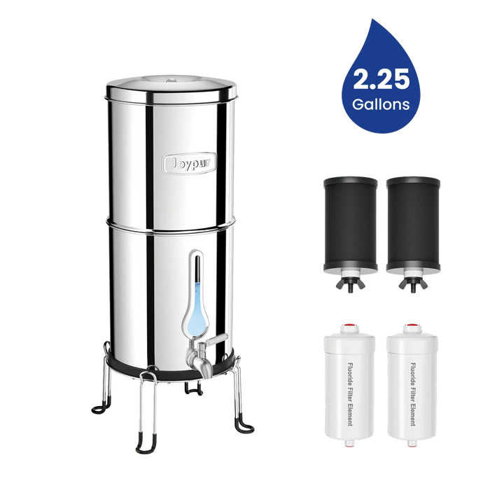 Authorized - Joypur® 2.25 Gallons Gravity Water Filter System - Waterdrop Shape Water Level Window, NSF Certified Purewell