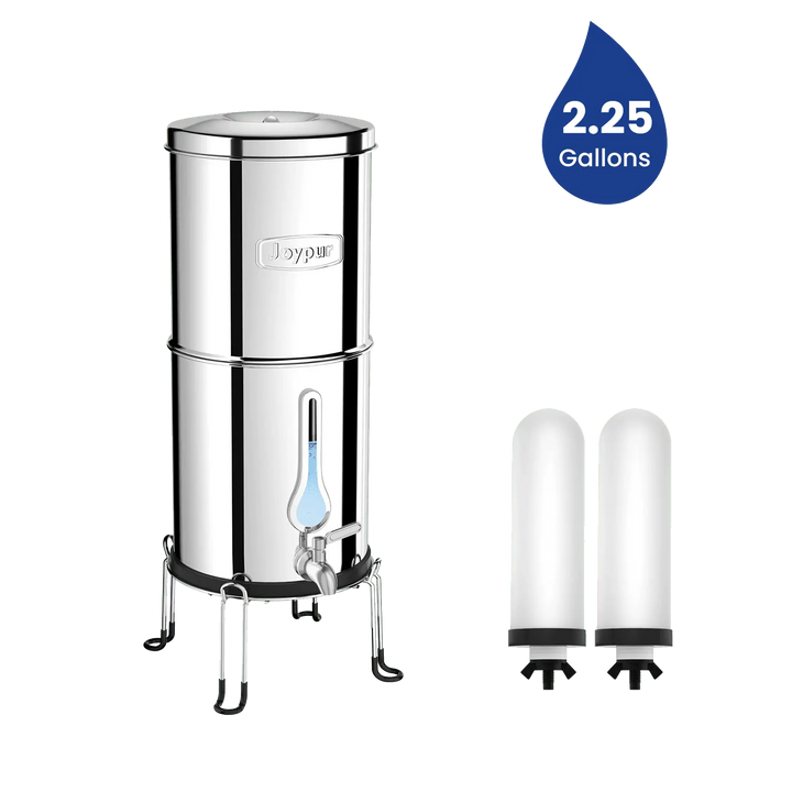 Authorized - Joypur® 2.25 Gallons Gravity Water Filter System - Waterdrop Shape Water Level Window, NSF Certified Purewell