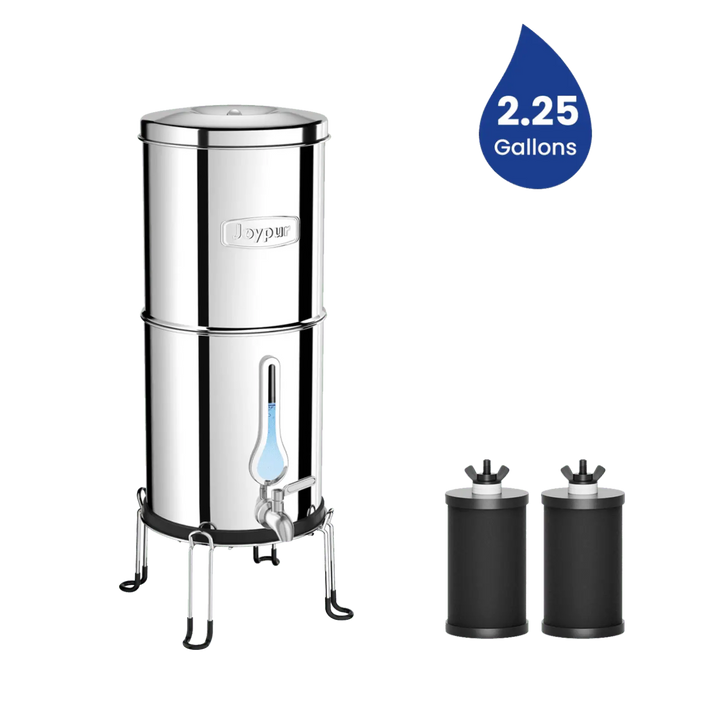 Authorized - Joypur® 2.25 Gallons Gravity Water Filter System - Waterdrop Shape Water Level Window, NSF Certified Purewell