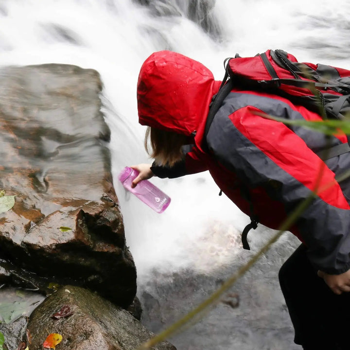 Authorized - SurviMate® Outdoor Water Filter Bottle, Multi-color, 0.01μm 4-Stage Filtration for Survival, Camping, Hiking, Backpacking