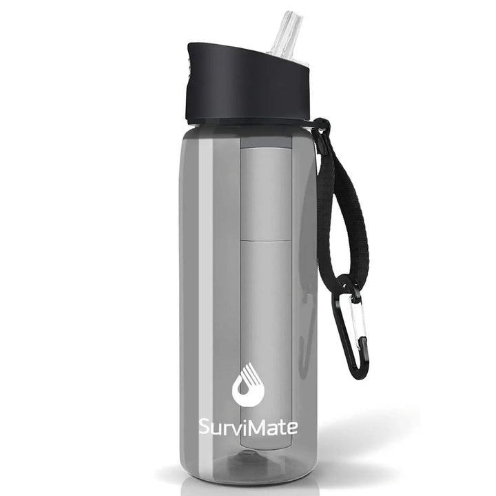 Authorized - SurviMate® Outdoor Water Filter Bottle, Multi-color, 0.01μm 4-Stage Filtration for Survival, Camping, Hiking, Backpacking