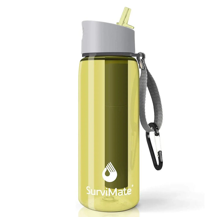 Authorized - SurviMate® Outdoor Water Filter Bottle, Multi-color, 0.01μm 4-Stage Filtration for Survival, Camping, Hiking, Backpacking