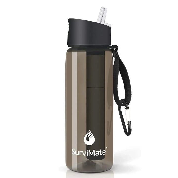 Authorized - SurviMate® Outdoor Water Filter Bottle, Multi-color, 0.01μm 4-Stage Filtration for Survival, Camping, Hiking, Backpacking