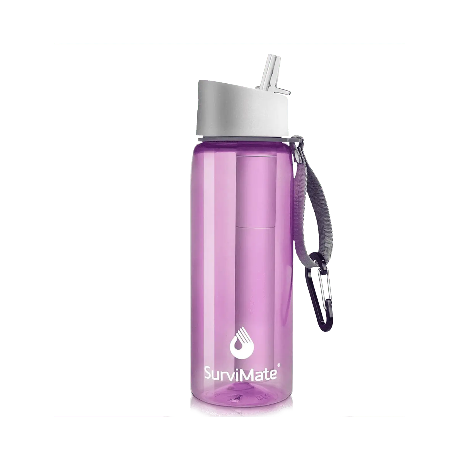 Authorized - SurviMate® Outdoor Water Filter Bottle, Multi-color, 0.01μm 4-Stage Filtration for Survival, Camping, Hiking, Backpacking Purewell