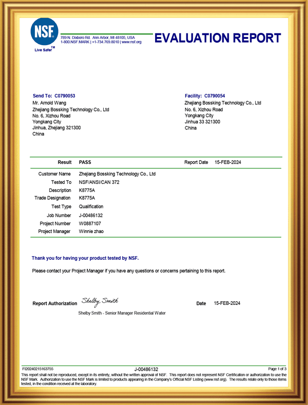NSF/ANSI/CAN 372 Lead Content Evaluation