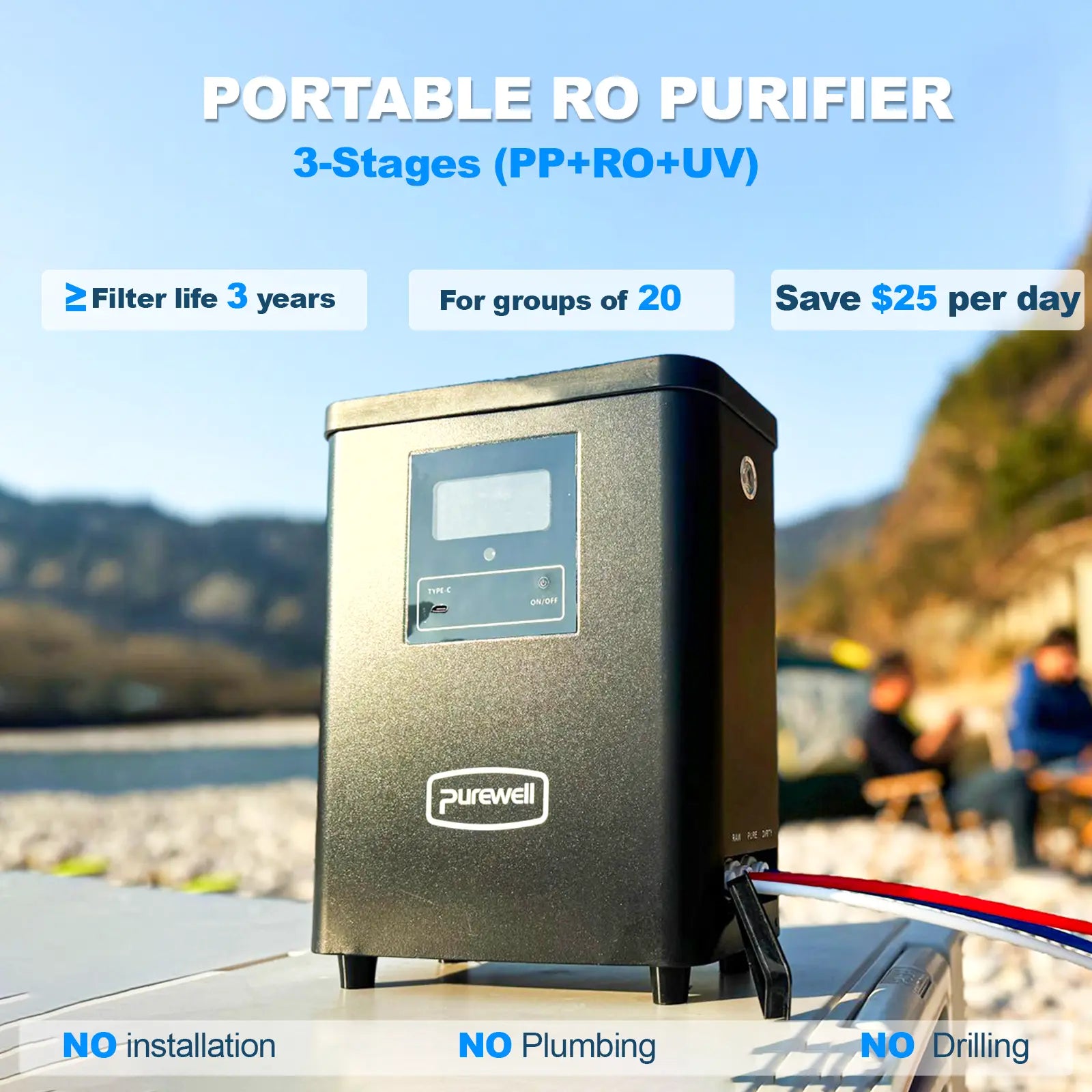 Portable RO Water Filter System Purewell