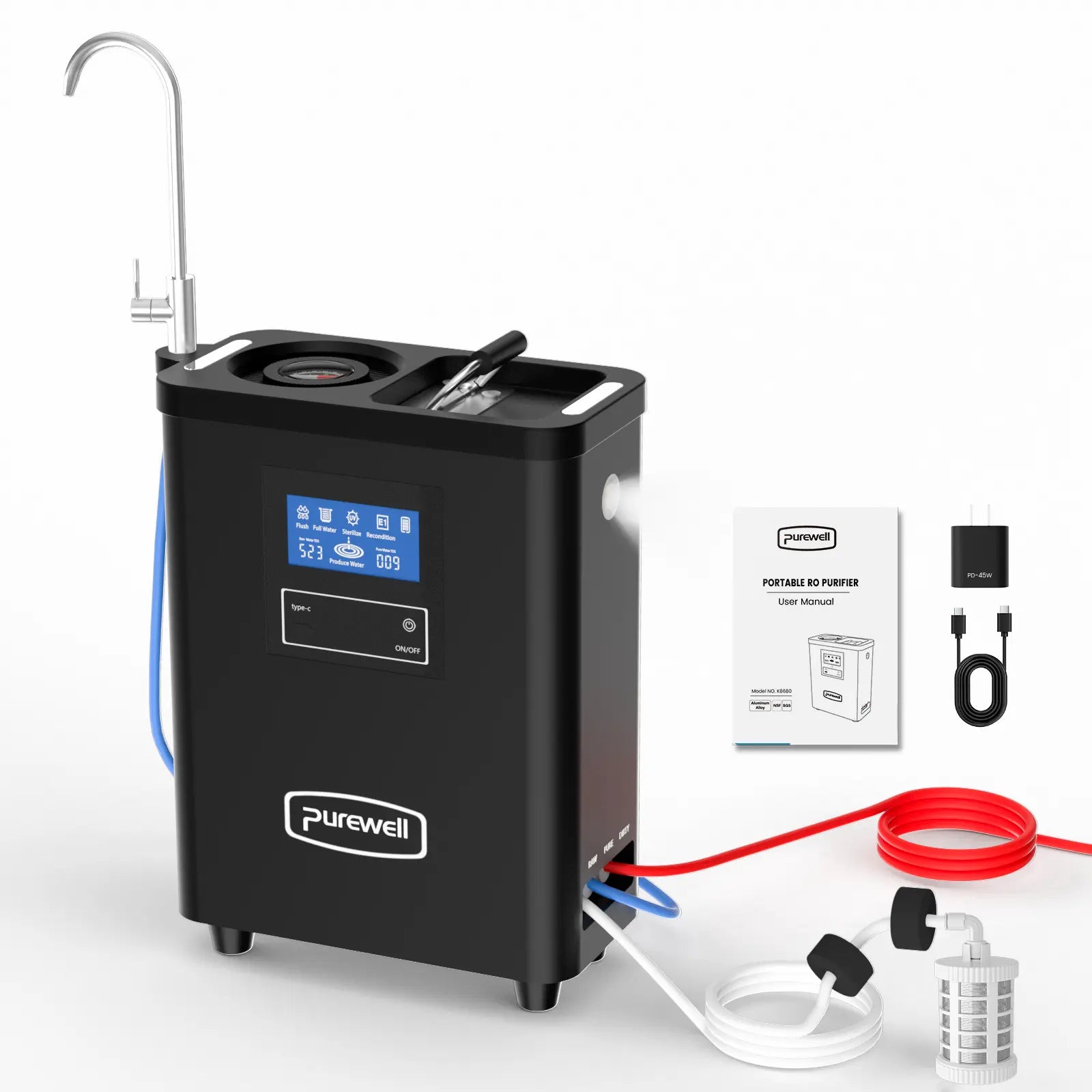 Portable RO Water Filter System Purewell