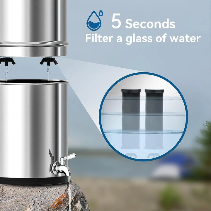 Purewell 304 Stainless Steel Gravity-fed Water Filter System 1.5 Gallons