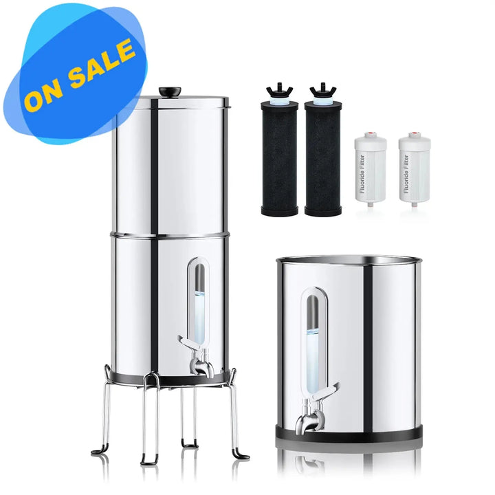 Purewell 304 Stainless Steel Gravity-fed Water Filter System 1.5 Gallons Purewell