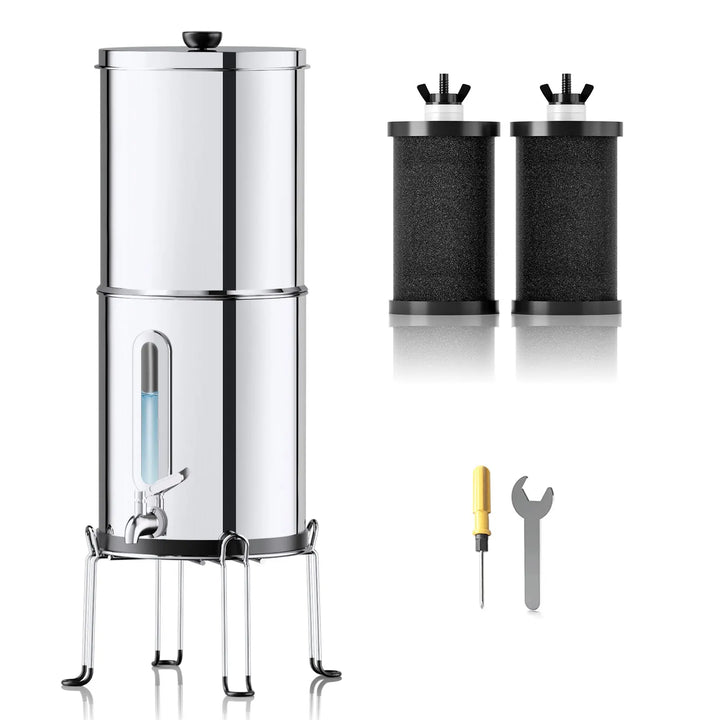 Purewell 304 Stainless Steel Gravity-fed Water Filter System 2.25 Gallons Purewell
