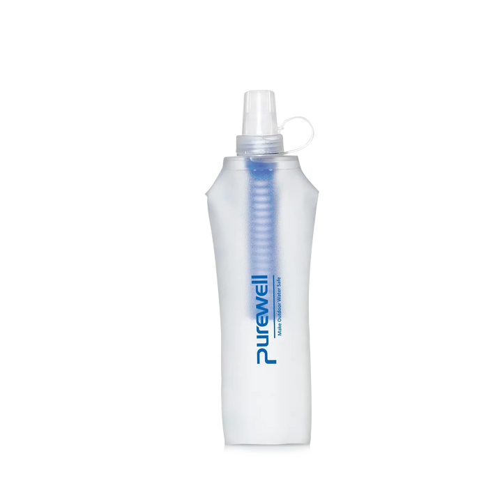 Purewell TPU Soft Flask with Filter BPA Free Water Filter Bag for Sport, Running, Camping and Hiking Purewell