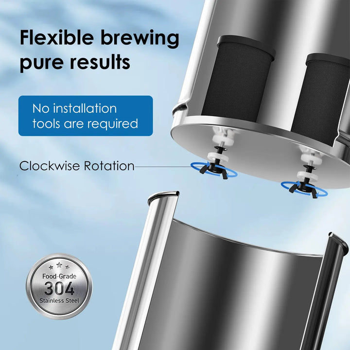 Purewell The World's First Embedded Visual Water Level Gravity Water Filter System 2.25 Gallons Purewell