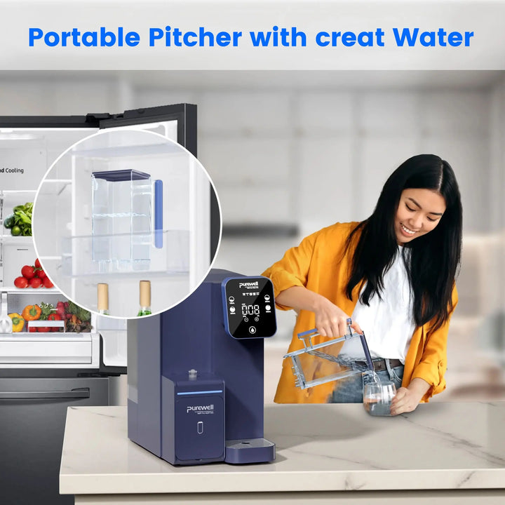 Purewell® Countertop Reverse Osmosis Water Purification System, Alkaline Water Filter with Portable Water Pitcher, NSF 58 Certified Elements-C01 Purewell