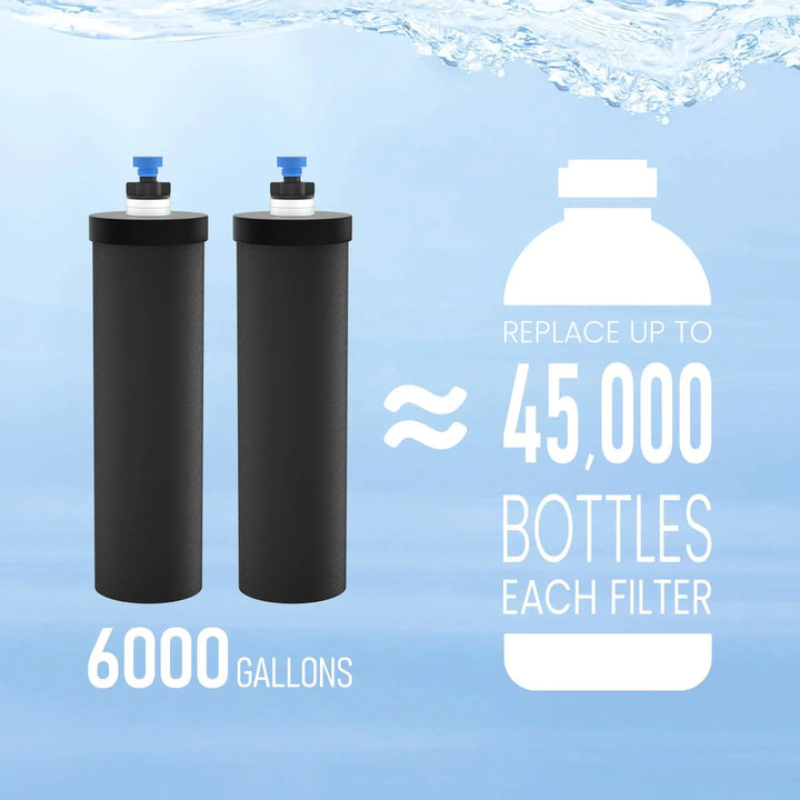 Purewell® - K Series - Black Carbon Water Filter Elements for Gravity-fed Water Filter System Purewell