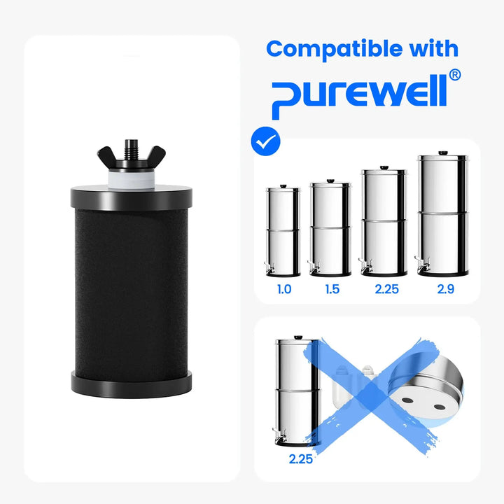 Purewell® - K Series - Upgraded Replacement Black Carbon Water Filter Elements 2387 - 2 pcs / 4 pcs / 6 pcs / 8 pcs Purewell