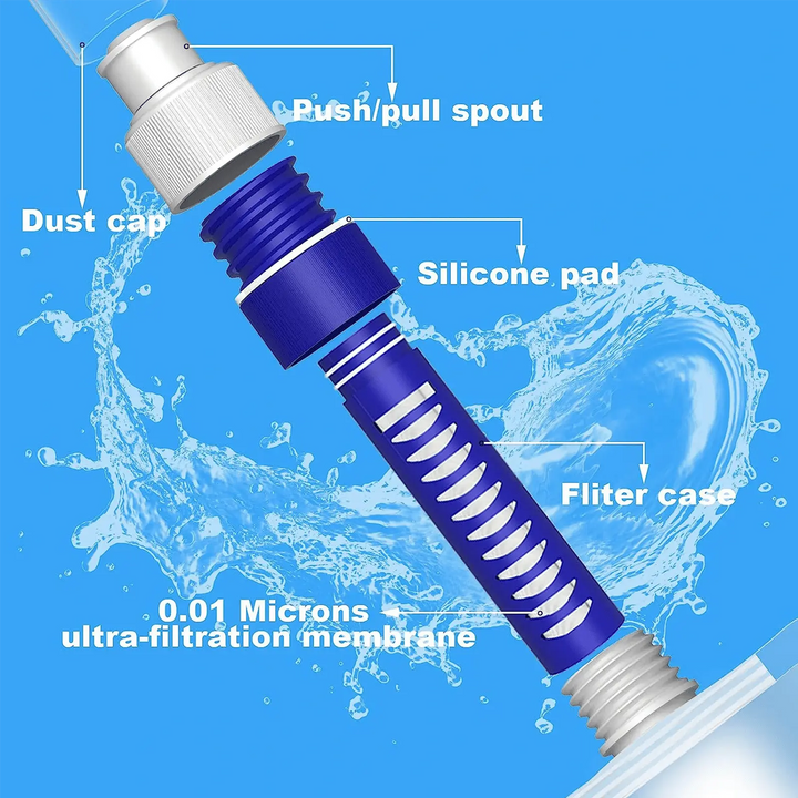 Purewell® - Outdoor Collapsible Water Filter Bag 480ml, Lightweight, BPA Free, for Emergency, Preparedness, Emergency Purewell