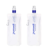 Purewell® - Outdoor Collapsible Water Filter Bag 480ml, Lightweight, BPA Free, for Emergency, Preparedness, Emergency Purewell