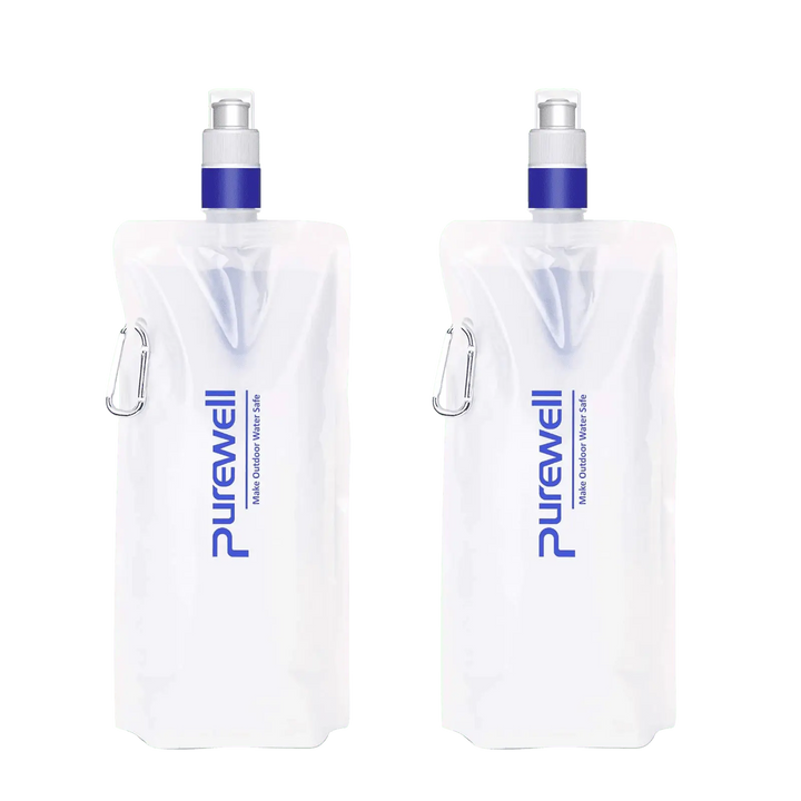 Purewell® - Outdoor Collapsible Water Filter Bag 480ml, Lightweight, BPA Free, for Emergency, Preparedness, Emergency Purewell