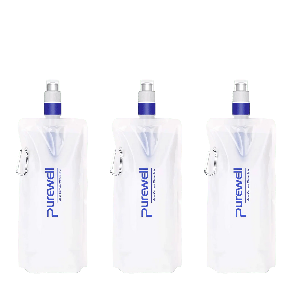 Purewell® - Outdoor Collapsible Water Filter Bag 480ml, Lightweight, BPA Free, for Emergency, Preparedness, Emergency Purewell