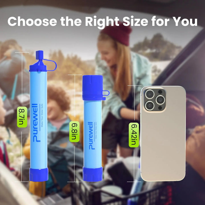 Purewell® - Outdoor Personal Water Filter Life Straw for Emergency, Camping, Hiking, Climbing, Backpacking Purewell