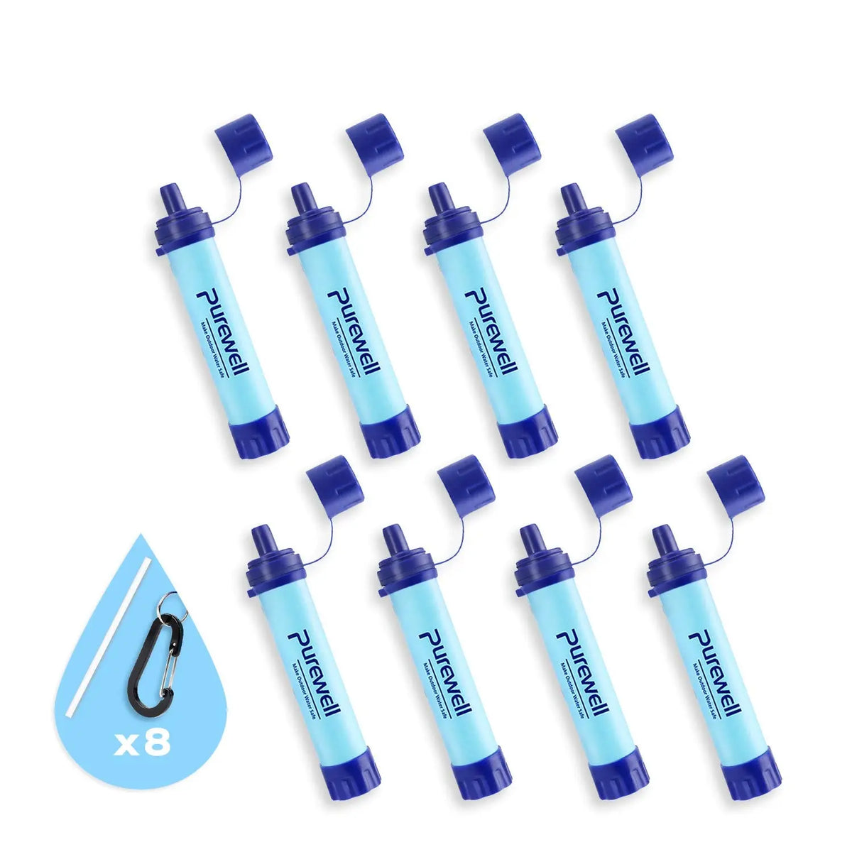 Purewell® - Outdoor Personal Water Filter Life Straw, 0.01μm, for Emergency, Camping, Hiking, Climbing, Backpacking Purewell