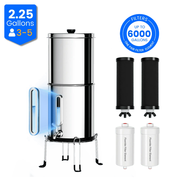 Purewell® – 2.25 Gallons Gravity-fed Water Filter System Plastic Container Purewell