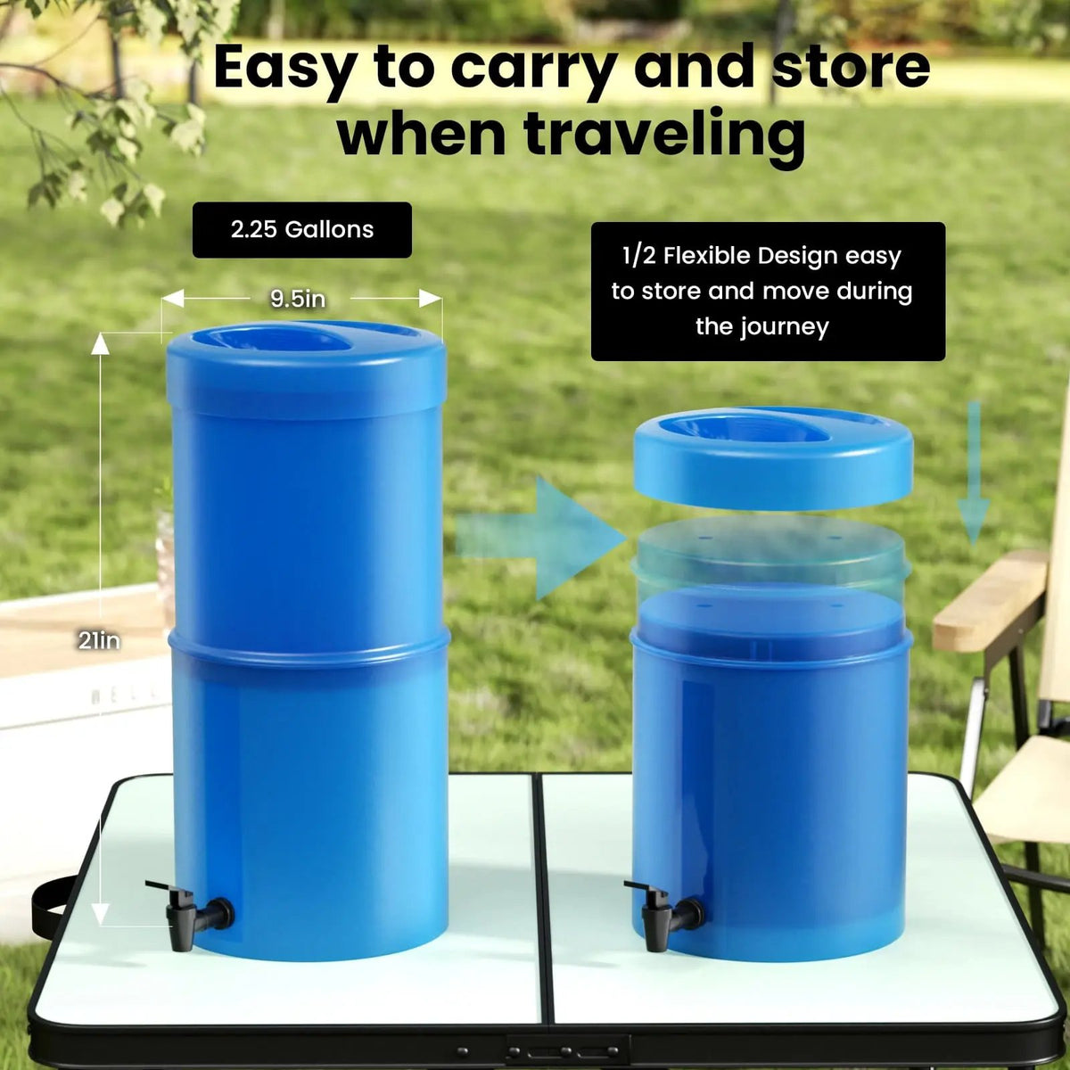 Purewell® – 2.25 Gallons Gravity-fed Water Filter System Plastic Containers Purewell