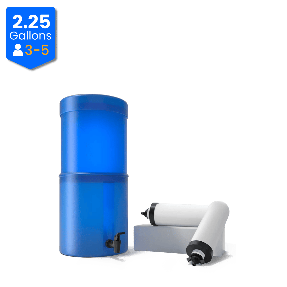Purewell® – 2.25 Gallons Gravity-fed Water Filter System with Ceramic Filters - Plastic Containers Purewell