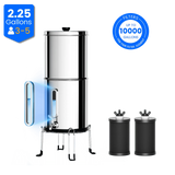Purewell® – K Series - Multicolor 2.25 Gallons 304 Stainless Steel Gravity-fed Water Filter System with Water Level Window, NSF Certified Purewell