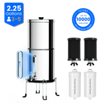 Purewell® – K Series - Multicolor 2.25 Gallons 304 Stainless Steel Gravity-fed Water Filter System with Water Level Window, NSF Certified Purewell