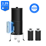 Purewell® – K Series - Multicolor 2.25 Gallons 304 Stainless Steel Gravity-fed Water Filter System with Water Level Window, NSF Certified Purewell