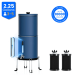 Purewell® – K Series - Multicolor 2.25 Gallons 304 Stainless Steel Gravity-fed Water Filter System with Water Level Window, NSF Certified Purewell