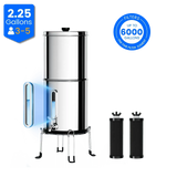 Purewell® – Square Series - 2.25 Gallons 304 Stainless Steel Gravity-fed Water Filter System, NSF Certified Purewell