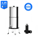 Purewell® – Square Series - 2.25 Gallons 304 Stainless Steel Gravity-fed Water Filter System, NSF Certified Purewell