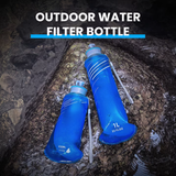 Purewell Collapsible Squeeze Bottle Water Filter System 1000ml for Trail Running, Through Hiking, Travel, Cycling, and Fishing blue Purewell
